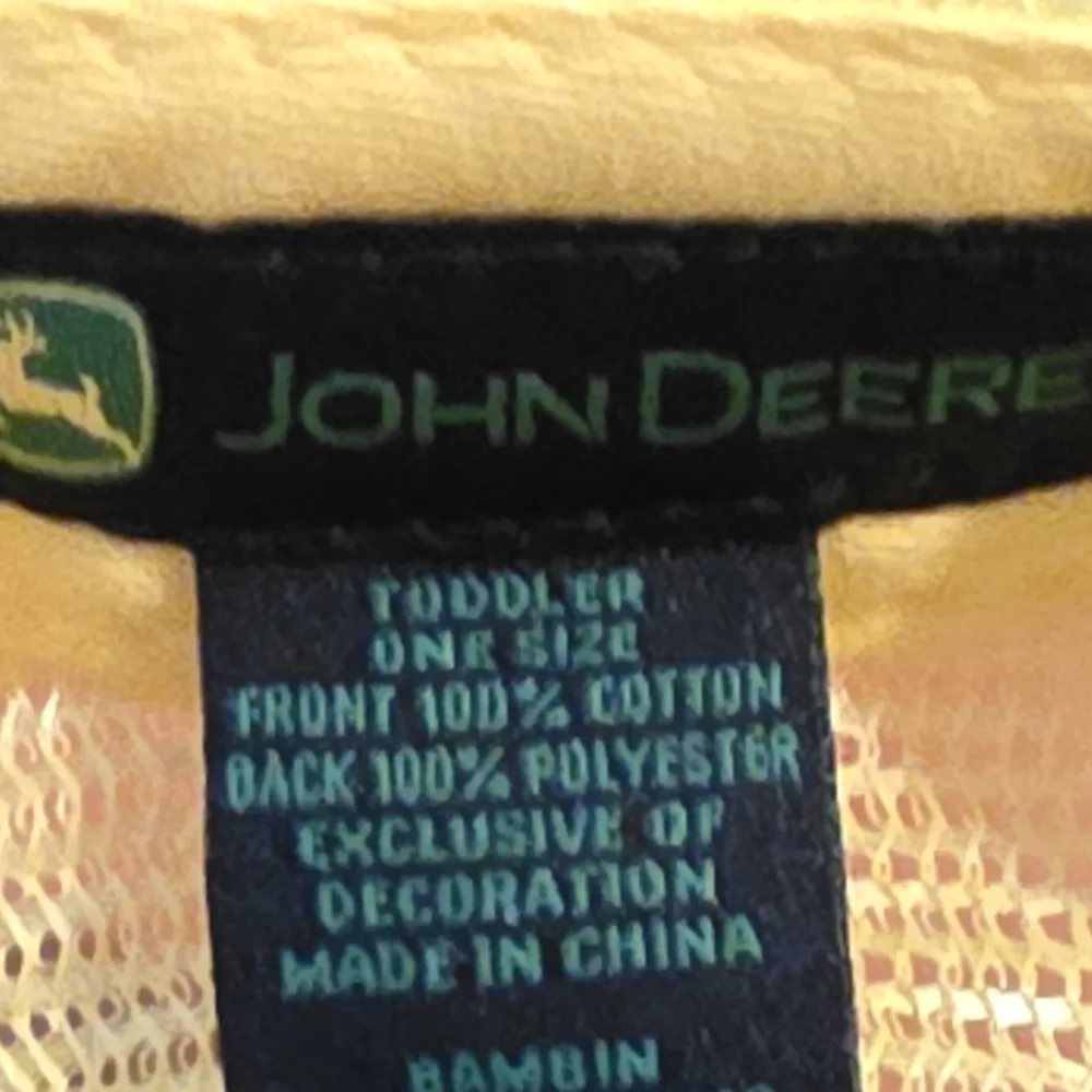 John Deere Toddler Trucker Baseball Cap Green & Gold OS EUC
